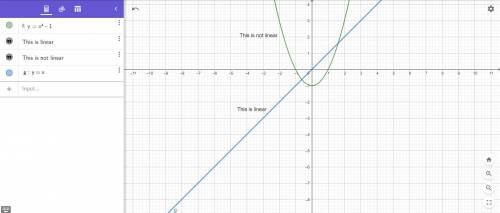 Is y= x^2-1 a linear equation?