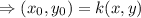 \Rightarrow (x_0, y_0)=k(x, y)