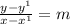 \frac{y - y^1}{x - x^1} = m