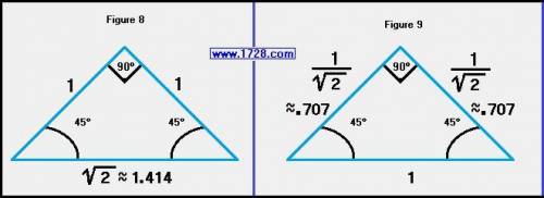 The legs of the isosceles triangle each measure 14 inches. calculate the length of the hypotenuse