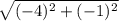 \sqrt{(-4)^2+(-1)^2}