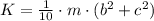 K = \frac{1}{10}\cdot m \cdot (b^{2}+c^{2})