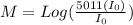 M = Log(\frac{5011(I_0)}{I_0} )