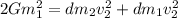 2G{m^2_{1}}= dm_{2} v_2^2 +d m_{1} v^2_2
