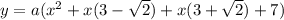 y=a(x^2+x(3-\sqrt{2})+x(3+\sqrt{2})+7)