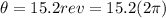 \theta=15.2 rev=15.2(2\pi)