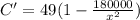 C'=49(1-\frac{180000}{x^2})