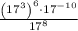 \frac{\left(17^{3}\right)^{6} \cdot 17^{-10}}{17^{8}}