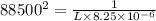 88500 ^2=\frac{1}{L\times 8.25\times 10^{-6}}