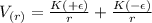 V_{(r)} =\frac{K(+\epsilon )}{r} +\frac{K(-\epsilon )}{r}
