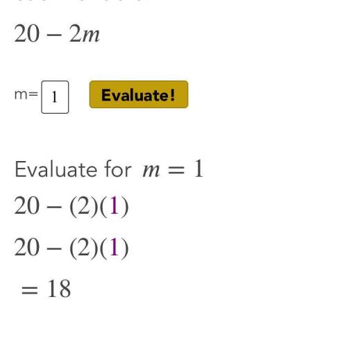 Evaluate the expression 20-2m