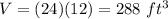 V=(24)(12)=288\ ft^3