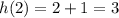 h(2)=2+1=3