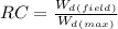 RC = \frac{W_d_{(field)}}{W_d_{(max)}}