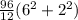 \frac{96}{12}(6^2 + 2^2)