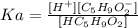 Ka=\frac{[H^+][C_5H_9O_2^-]}{[HC_5H_9O_2]}
