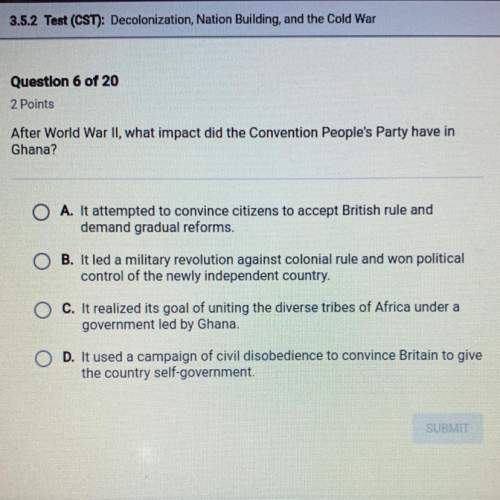 After world war ii, what impact did the convention people's party have in ghana?  a. it