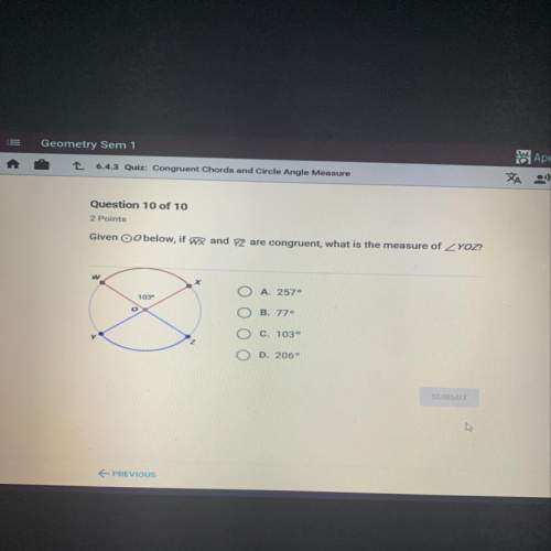 Given o below, if wx and yz are congruent, what is the measure of