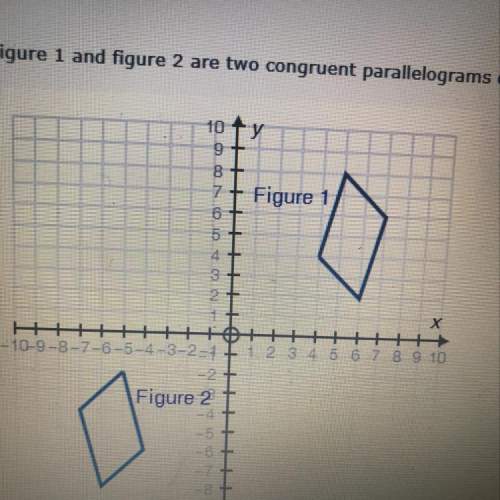 Figure 1 and figure 2 are two congruent parallelograms drawn on a coordinate grid as shown below: