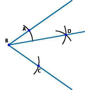 Examine the two angle bisector constructions. which angle bisector was created by follow