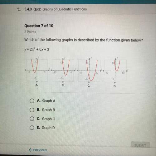 Which of the following graphs is described by the function given below? y=2x^2+6x+3