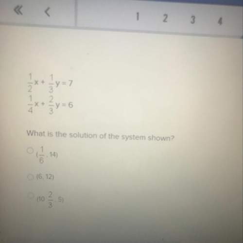 Y= 7 x + y = 6 what is the solution of the system shown?  (, 14)