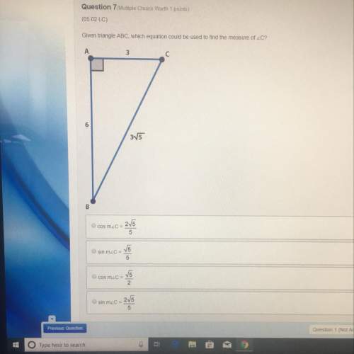 Given triangle abc, which equation could be used to find the measure of