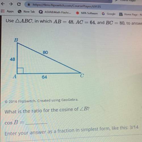 What is the ratio for the cosine of angle b? ?