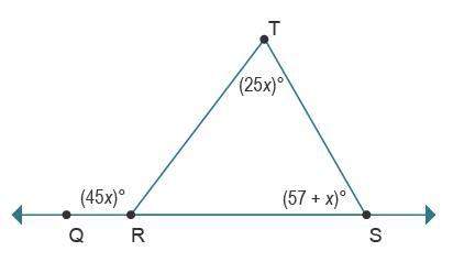 Me asap. triangle angle theorems the value of x is