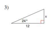 Can someone me, i need to know the missing side length (x) using trigonometric ratios.