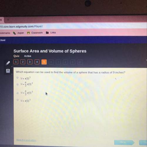 Which equation can be used to find the volume of a sphere that has a radius of 9 inches