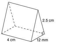 what is the value of b for the following triangular prism? remember that there are 10