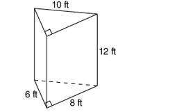 what is the volume of the following triangular prism?  288 ft3 480 ft