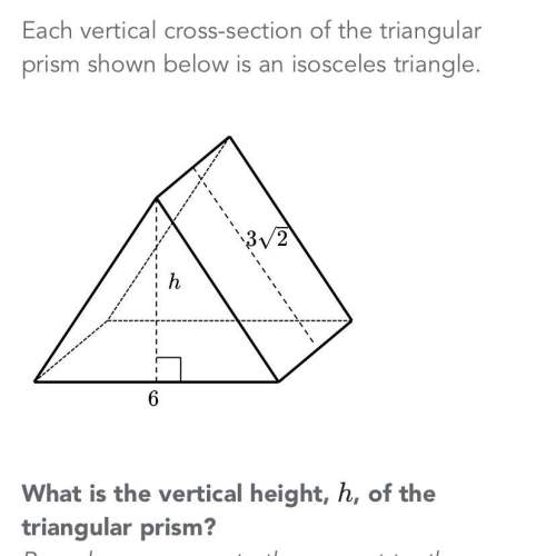 Each vertical cross-section of the triangular prism shown below is an isosceles triangle.