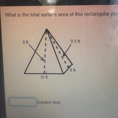 What is the total surface area of the rectangular pyramid below
