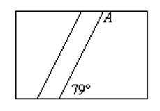 Apathway divides a rectangular garden into two parts as shown. find the measure of angle a