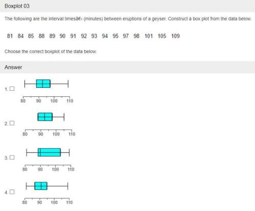 M1q7.) construct a box plot from the data below