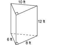 what is the value of b for the following triangular prism? 40 ft