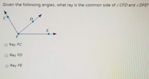 Given the following angles, what ray is the common side of lcfd and zdfe? ray fcray fd
