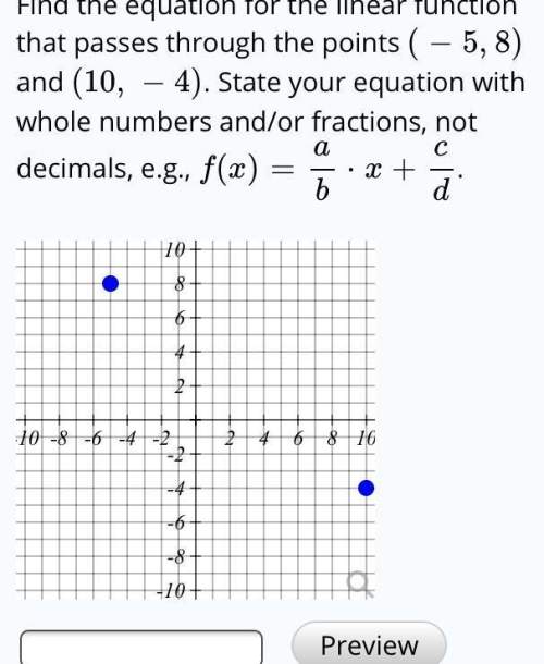 Find the equation for the linear function that passes through the points ( see photo)