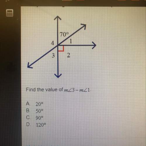 find the value of m&lt; 3-m&lt; 1. a. 20° b. 50° c. 90 d. 120°&lt;