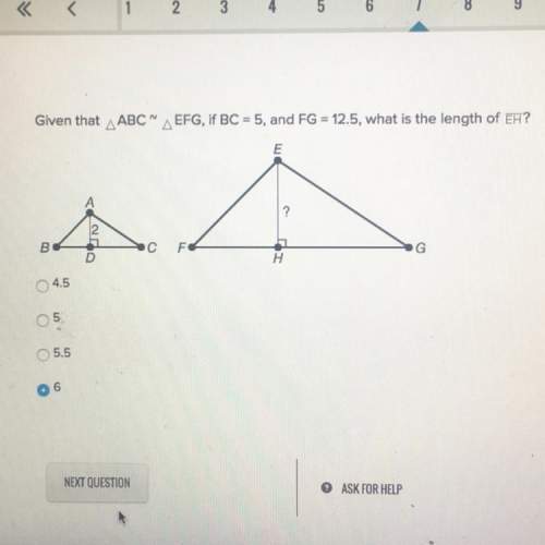 Given that triangle abc is similar to triangle  efg, if bc = 5, and fg = 12.5, what is the len