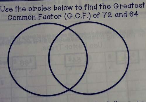 Use the circles below to find the greatestcommon factor (g.c.f.) of 72 and 64