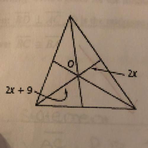 In the triangle, o is the centroid. find the value of x