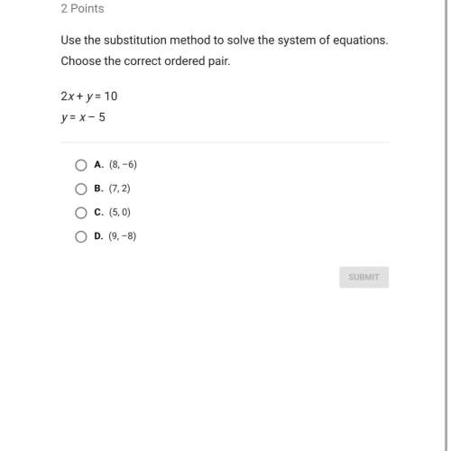 Use the substitution method to solve the system of equations choose the correct ordered pairs&lt;