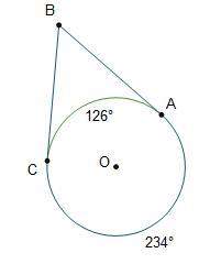 in the diagram of circle o, what is the measure of abc?  27° 54° 108°
