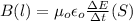 {B} (l) = \mu_o \epsilon_o  {\frac{\Delta E}{\Delta t} } (S)