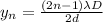 y_n = \frac{(2n-1)\lambda D}{2d}