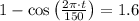 1 - \cos \left(\frac{2\pi\cdot t}{150} \right) = 1.6