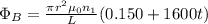 \Phi_B=\frac{\pi r^2 \mu_0 n_1}{L}(0.150+1600t)
